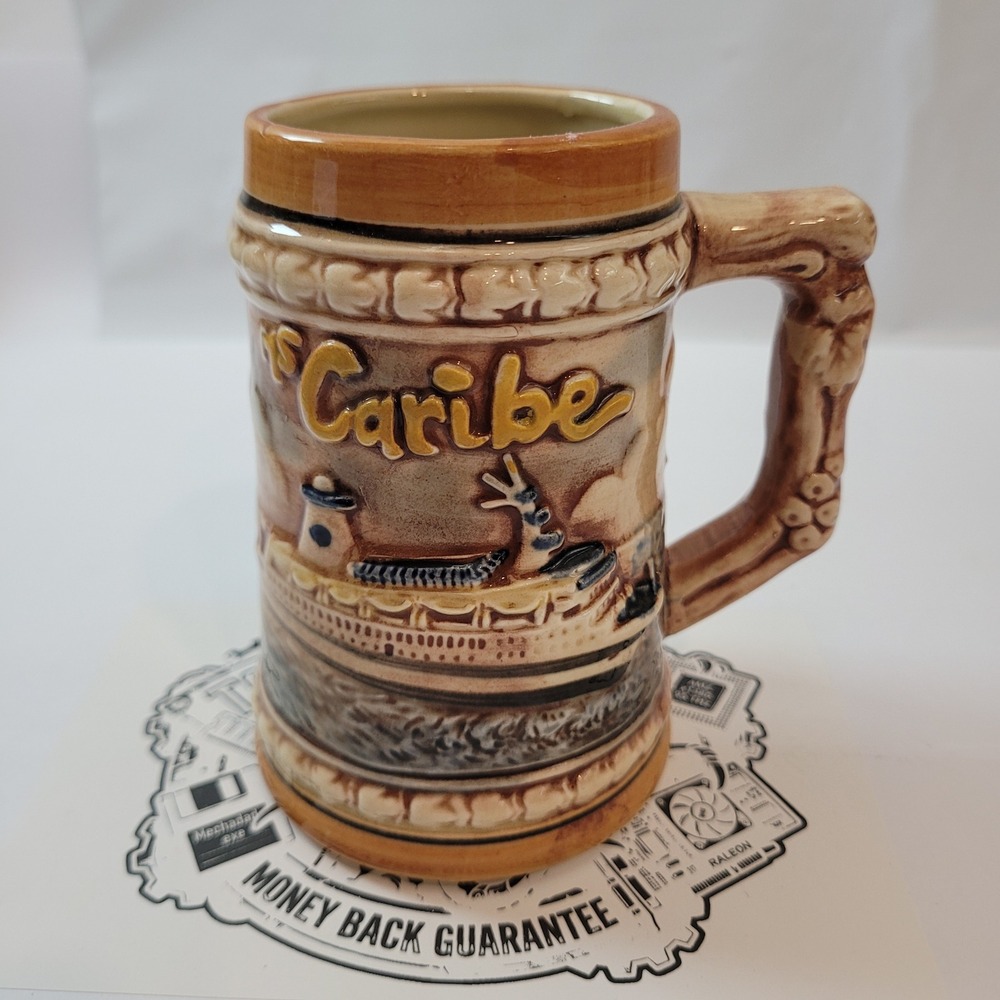Vintage MS Caribe Beer Stein Japan Ceramic Nautical Mug
